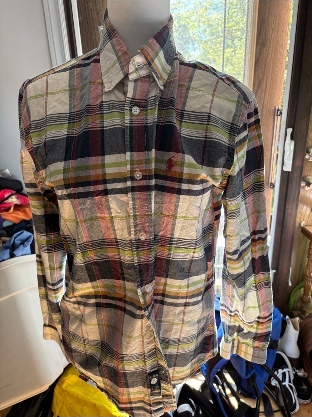 Ralph Lauren Multicolor Plaid Button-Down Shirt - Navy, White, Red, Green